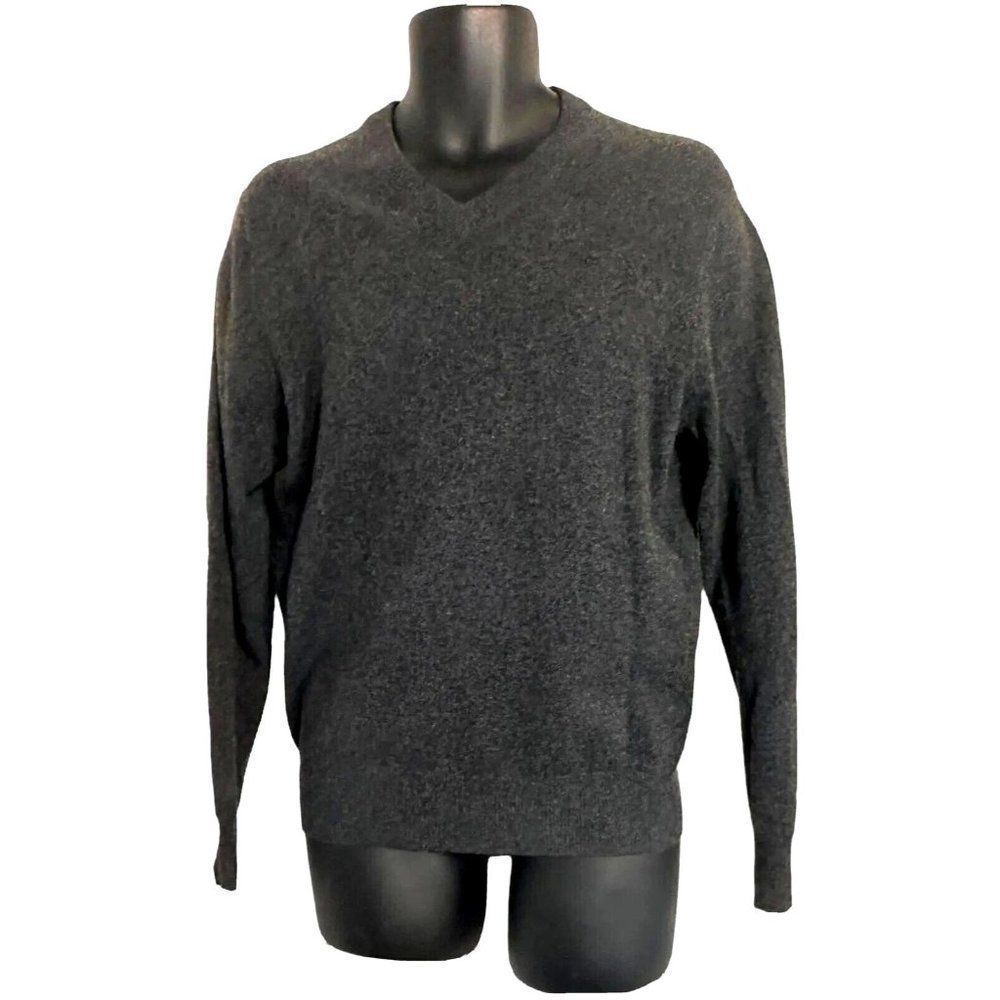 Allen Solly Gray 100%  Cashmere V-Neck Pullover Sweater  Very Soft Size S #1161